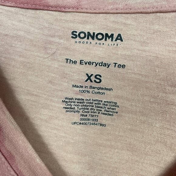 Sonoma Women's 'The Everyday Tee' Long-sleeve Pink Tie-Dye Size XS - Picture 4 of 8